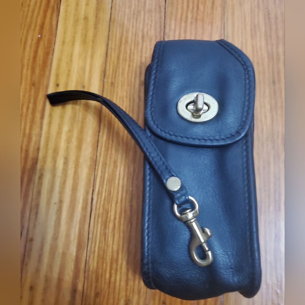 Coach Legacy Vintage Black Leather Phone Case